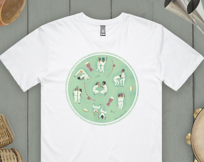 Featured listing image: Men's Capoeira Tshirt: Chamadas (Circle version)
