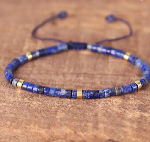 LAPIS LAZULI Beaded Bracelet  Blue Gemstones Bracelet – GT collection