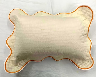 Texture Cotton Quilted Scallop Edge Piping Pillow/Euro Sham, stylish modern Quilted Pillow shams.