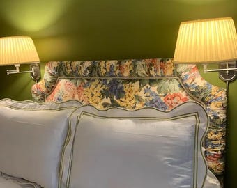 Wavy Scalloped Embroidery Border White Euro/Pillow Sham 100% Cotton Sateen 500 Thread Count
