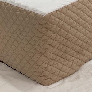 Quilted Bed Skirt Diamond Quilting - 8&quot; to 39&quot; Drop Length 1 PIECE BED SKIRT 3 Sided 100% Cotton