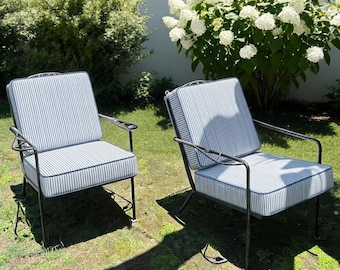 Ticking Striped Seat cushions, Chair pads for more comfort, 3" Color Striped Floor cushions | Water-resistant | Indoor/outdoor chair cushion