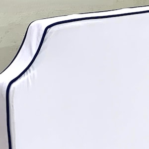 Curved Corners Piping Headboard 3&quot; thick - Dorm Headboard Twin/full/Queen/King headboard size Available