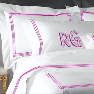White Comforter With Pink Trim
