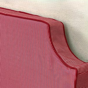 Ticking Stripe Piping Headboard 3&quot; thick - Dorm Room Size Twin/TwinXL 30”Hx40”W Full/FullXL 30”Hx55”W