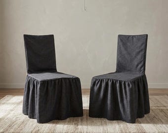 Coprisedie con gonna a balze per sala da pranzo