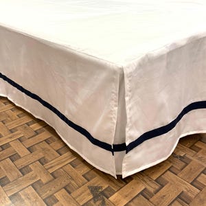 Border frame Bed Skirt ,Dust Ruffle - 8&quot; to 39&quot; Drop Length 1 PIECE BED SKIRT 3 Sided 100% Cotton
