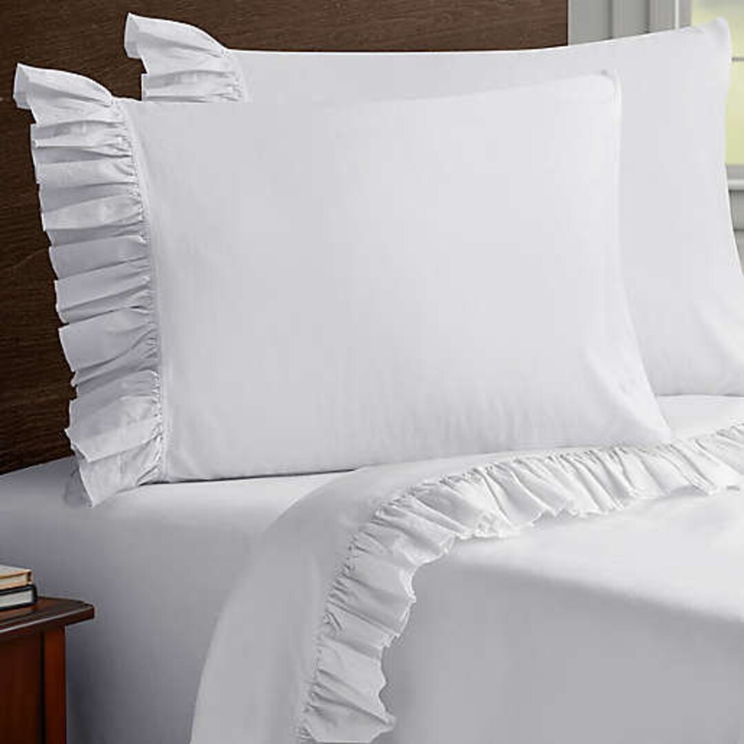 Ruffle Sheet Set 100 Cotton Sateen Ultra Soft Smooth 400 Thread Count
