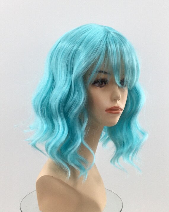 Cosplay Anime Wavy Long Bob Fun POWDER BLUE Wig by Funtasy Wigs
