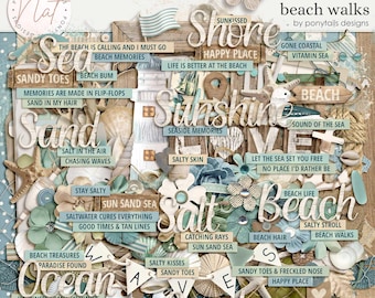 Beach Walks Kit - Digital Scrapbooking - Memory Keeping