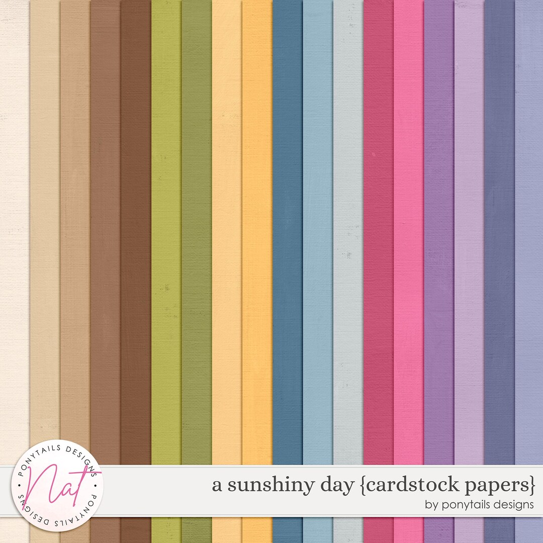 A Sunshiny Day Cardstock Papers - Digital Scrapbooking, Paper Pack ...
