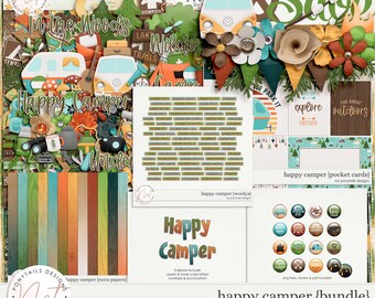 Happy Camper Bundle - Digital Scrapbooking - Memory Keeping