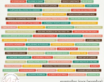 Everyday Joys Word Strips - Digital Scrapbooking - Memory Keeping
