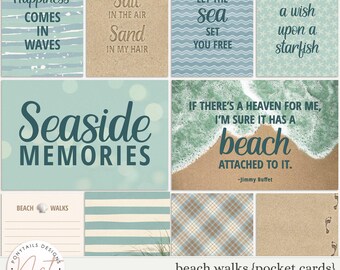 Beach Walks Pocket Cards - Digital Scrapbooking - Memory Keeping
