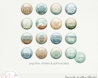 Beach Walks Flair - Digital Scrapbooking - Memory Keeping