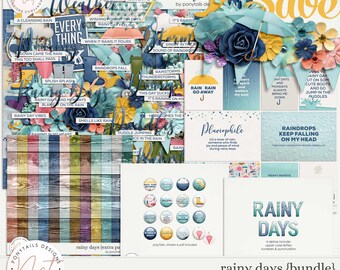 Rainy Days Bundle - Digital Scrapbooking - Memory Keeping