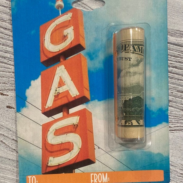 Gas vintage style cash card card stock money holder gift any occasion 4x5