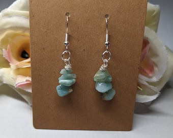 Boho Artisan Earrings Blue, drop, dangle, jewelry, stone