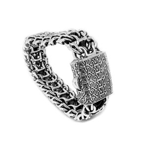 Handmade Heavy Emperor sterling silver bracelet 20 mm wide Men&#39;s Silver Bracelet, Anniversary Gift for Men, Gift,Bracelet for Men