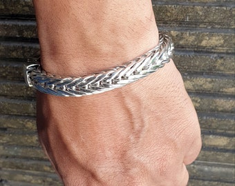 Handmade Sterling Silver Bali Bracelet 10mm wide