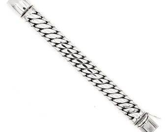 Handmade Sterling Silver Bali Bracelet - 20mm Wide