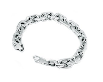 Handmade sterling silver anchor link necklace and bracelet