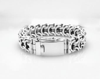 Handmade Ramses Sterling Silver Bracelet - 20mm Chain Link
