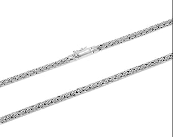 Sterling Silver Bali Chain Necklace - Unisex Elegant Design