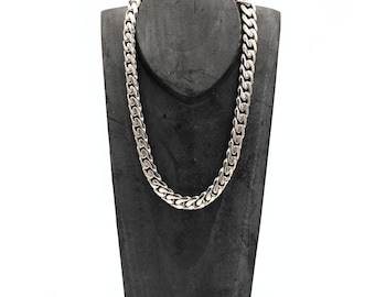 Sterling Silver Cuban Curb Chain Necklace, 12mm Wide