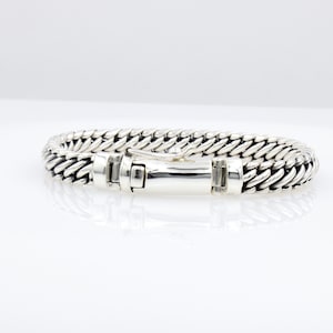 Sterling silver Handcrafted Bali Bracelet - Ben oval 8mm