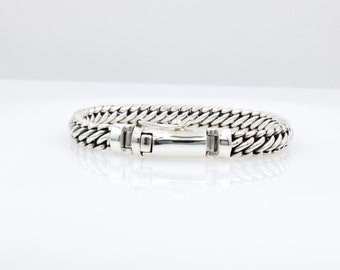 Sterling silver Handcrafted Bali Bracelet - Ben oval 8mm