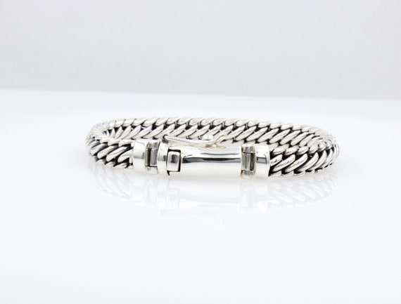 B021 ANYA .925 Sterling Silver Basket Weave Cuff Bracelet – Indiri  Collection