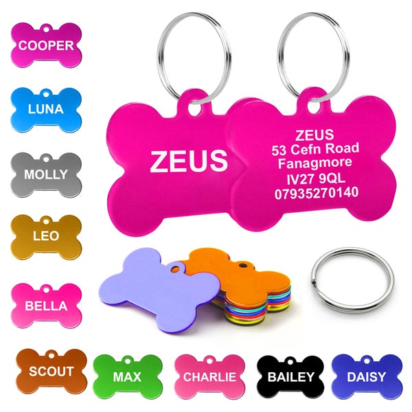 Personalized Dog Name Tags & Cat Name Tags, Personalized Dog Tag, Engraved and Double Sided Pet Tag, Dog ID Tag Pet Gift Custom Dog Cat Tags