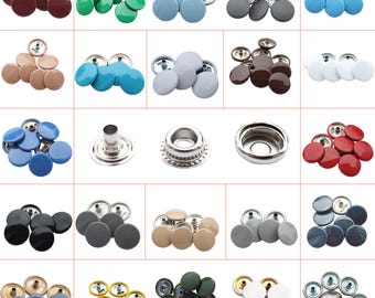 Press Studs 4 Part Snap Fasteners, Durable and Lightweight for Clothing Bags, Leathercrafts, Fashion Accessories, DIY Craft Projects, 15mm