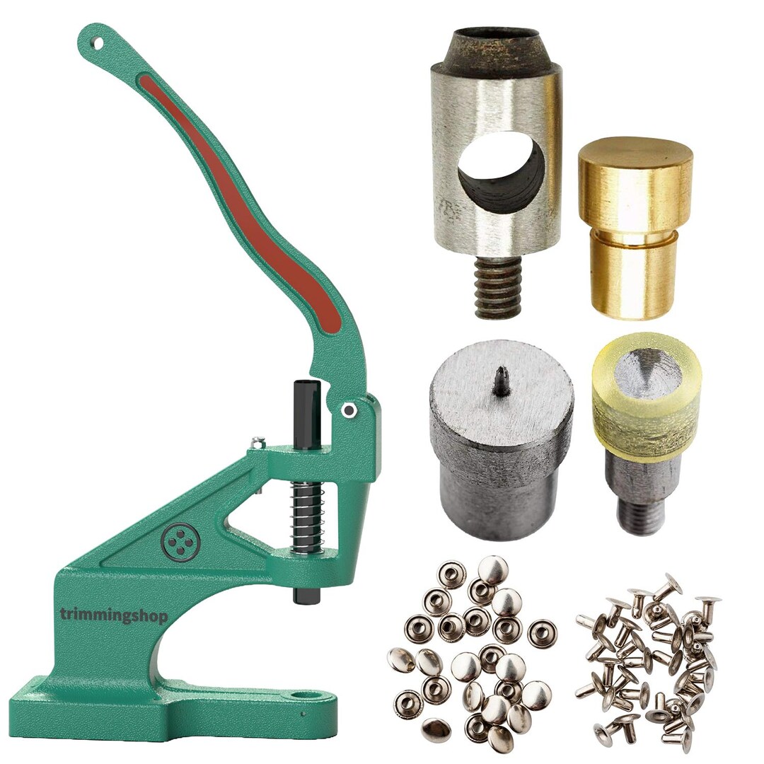 100pcs Single Cap Rivets With Green Machine Hand Press, Rivets Fixing ...