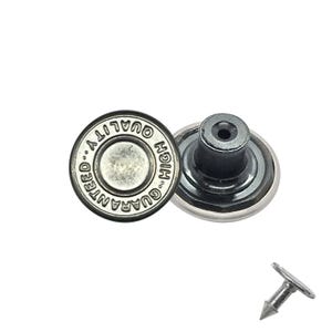 14mm Silver Jeans Button, High Quality Guaranteed Printed Close Version Jeans Button for Clothing Repairing, Denim, Jackets, Skirt, Overalls
