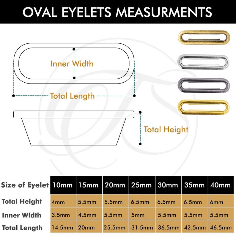 Oval Eyelets With Washers Brass Rust-proof Durable Grommets for DIY ...
