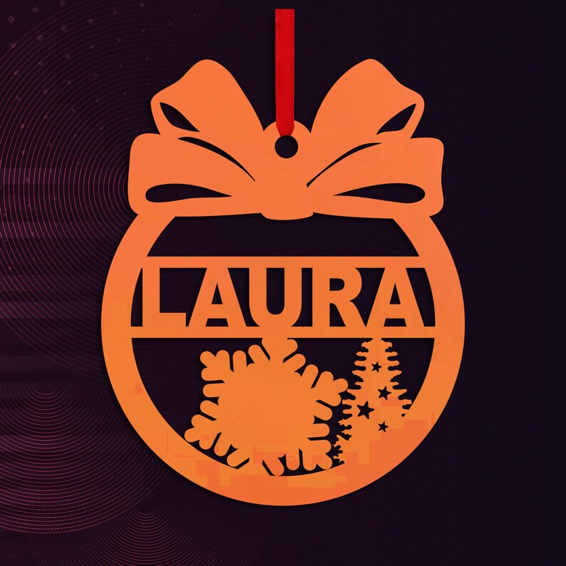 Personalised Glow in the Dark Christmas Bauble Christmas Party Hanging