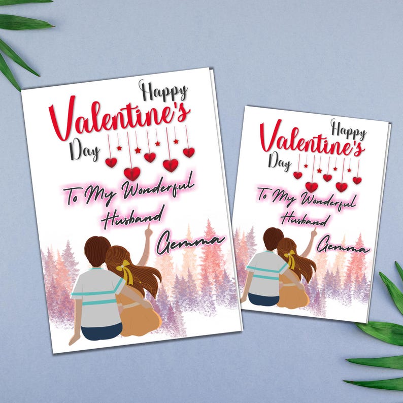 Personalised Happy Valentine's Day Card Love Theme Couple Card Partner