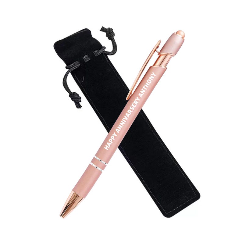 Custom Luxurious Soft Touch Rose Gold Pen,name Pens, Bridesmaid Pens