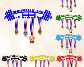 Weight Lifting Medal Hanger Wall Art, Weight Lifting Medal Holder, Medal Display, Weightlifting Lover Gifts