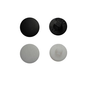 Botones de aluminio con tapa ciega y vástago de plástico en la parte posterior, para coser, proyectos de bricolaje y reparaciones (paquete de 100)