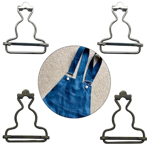 Dungaree Buckle Bronze Metal Clip Fasteners for Braces, Bibs, Overalls, Workwear, Jumpsuits, Kids Overalls, Handbags, DIY Clothing, 30mm