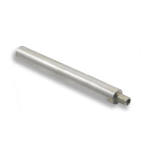 Könnte beinhalten: Ein zylindrisches Metallwerkzeug mit einem hohlen Ende. Das Werkzeug ist silberfarben und aus massivem Metall gefertigt. Es hat einen zylindrischen Körper und ein kleineres, hohles Rohr an einem Ende.