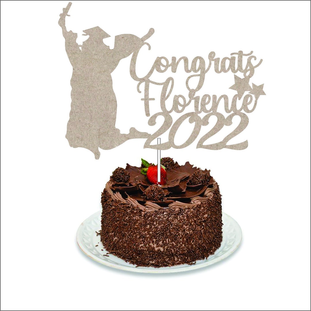 Customised Graduation MDF Cake Topper Personalised Congratulations ...