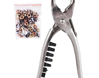 Interchangeable Leather Hole Punch Plier with 100 Eyelets