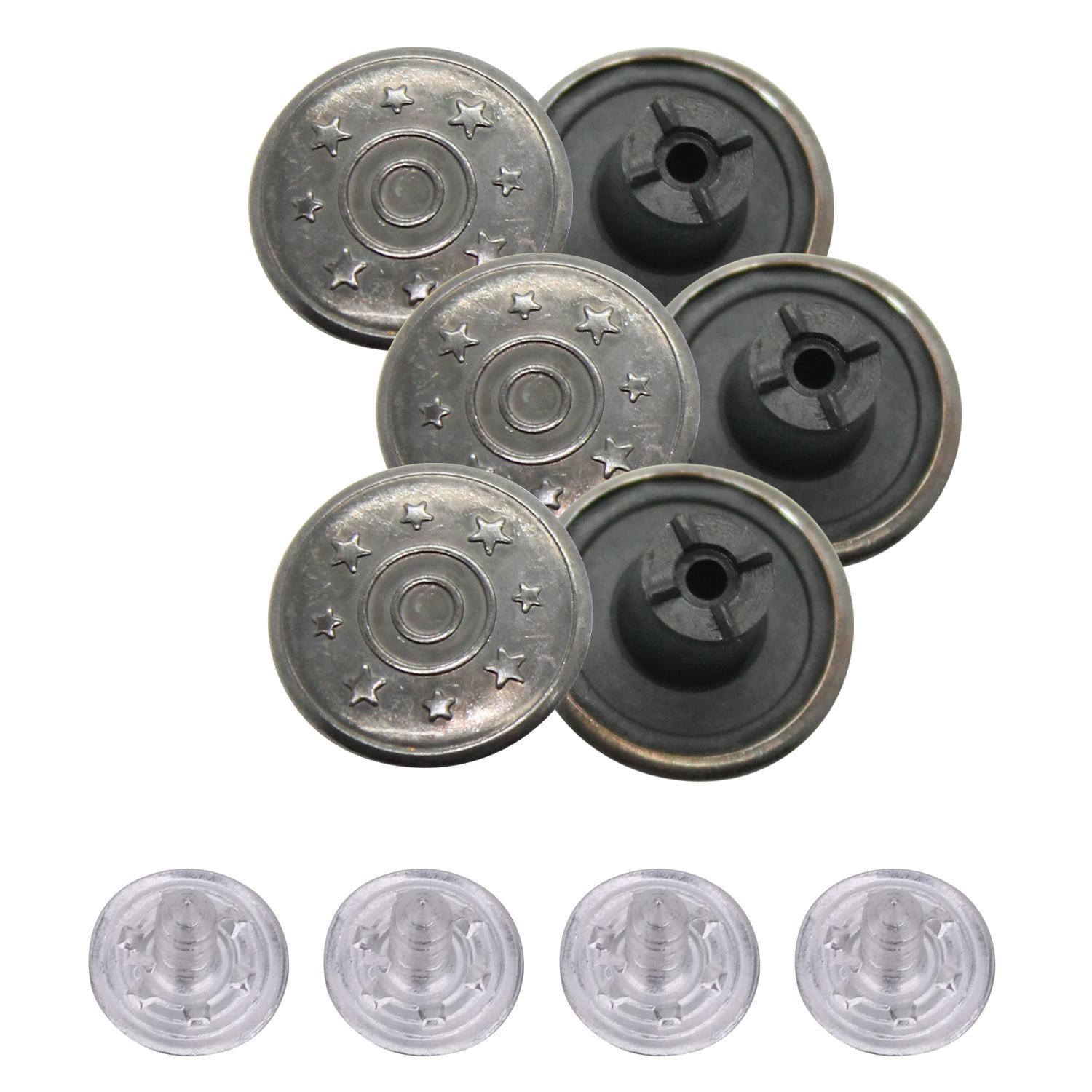 Trimming Shop 8 Bottoni A Pressione Per Jeans 17mm – Ricambio Gun Metal, Facili Da Montare