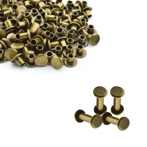 Rivetti a vite Chicago 9 x 6 mm, testa piatta argentata, anti-resistente, ottone durevole per lavori in pelle, rilegatura di libri, artigianato, decorazioni fai da te,