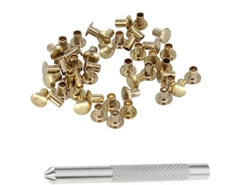 Tubular Rivets - Brass, Silver Color, For 4-6 Mm Material Thickness, Assorted Pack