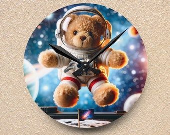 Cute Teddybear Wallclock Artful Nursery Decor Clock for Teddybear Nursery Wallart Artful Teddy Bear Babyshower Gift